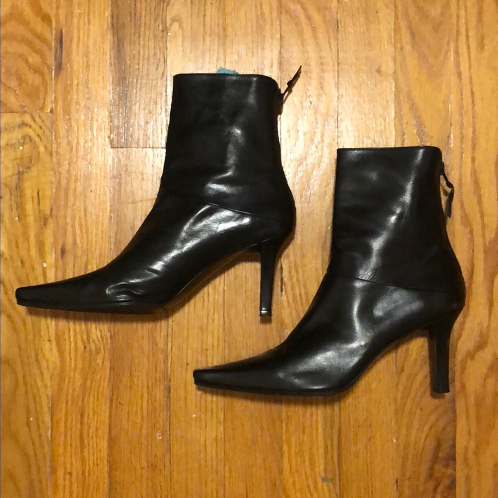 Stuart Weitzman Black Leather Booties